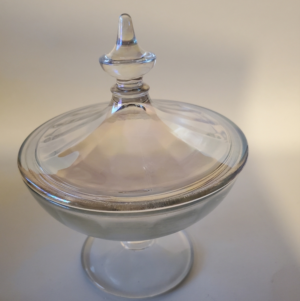 Vintage Fostoria Stem 2250 candy dish with a lid Iridescent